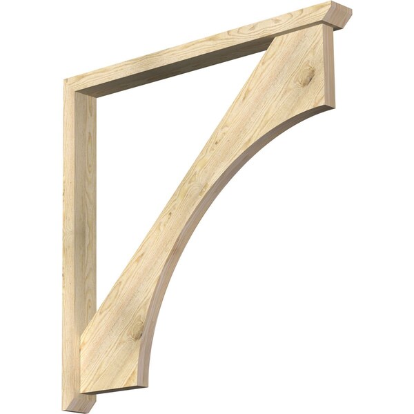 Ekena Millwork Westlake Slat Rough Sawn Bracket w/ Offset Brace, Douglas Fir, 4"W x 42"D x 42"H BKT0402X42X42WTL06RDF - main